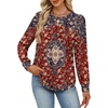 image:imageAlaroo Womens Long Sleeve Shirts 2026 Fall Tunic Tops Crewneck Blouses PrintPrint 37