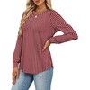 image:imageAlaroo Womens Long Sleeve Shirts 2026 Fall Tunic Tops Crewneck Blouses PrintPrint 40