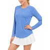 image:imageAlaroo Womens Long Sleeve Shirts Workout Tops Hiking FishingBlue