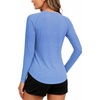 image:imageAlaroo Womens Long Sleeve Shirts Workout Tops Hiking FishingBlue