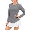 image:imageAlaroo Womens Long Sleeve Shirts Workout Tops Hiking FishingGrey