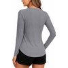 image:imageAlaroo Womens Long Sleeve Shirts Workout Tops Hiking FishingGrey