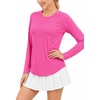 image:imageAlaroo Womens Long Sleeve Shirts Workout Tops Hiking FishingPink