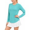 image:imageAlaroo Womens Long Sleeve Shirts Workout Tops Hiking FishingTeal