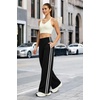 image:imageAlaroo Womens Pants Wide Leg High Waist with Pockets Loose Stretch CasualBlack