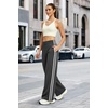 image:imageAlaroo Womens Pants Wide Leg High Waist with Pockets Loose Stretch CasualDark Gray