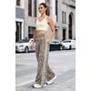 image:imageAlaroo Womens Pants Wide Leg High Waist with Pockets Loose Stretch CasualLeopard Print
