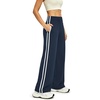image:imageAlaroo Womens Pants Wide Leg High Waist with Pockets Loose Stretch CasualNavy Blue