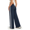 image:imageAlaroo Womens Pants Wide Leg High Waist with Pockets Loose Stretch CasualNavy Blue