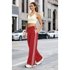 image:imageAlaroo Womens Pants Wide Leg High Waist with Pockets Loose Stretch CasualRed