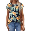 image:imageAlaroo Womens Summer Tops Short Sleeve Shirts Crew Neck Cute Trendy Tunic Blouses S3XLBoho Print 50
