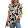 image:imageAlaroo Womens Summer Tops Short Sleeve Shirts Crew Neck Cute Trendy Tunic Blouses S3XLBoho Print 50