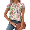 image:imageAlaroo Womens Summer Tops Short Sleeve Shirts Crew Neck Cute Trendy Tunic Blouses S3XLFloral Print 51