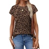 image:imageAlaroo Womens Summer Tops Short Sleeve Shirts Crew Neck Cute Trendy Tunic Blouses S3XLLeopard Print 46