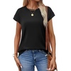 image:imageAlaroo Womens Summer Tops Short Sleeve Shirts Crew Neck Cute Trendy Tunic Blouses S3XLPlain Black