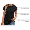 image:imageAlaroo Womens Summer Tops Short Sleeve Shirts Crew Neck Cute Trendy Tunic Blouses S3XLPlain Black