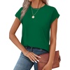 image:imageAlaroo Womens Summer Tops Short Sleeve Shirts Crew Neck Cute Trendy Tunic Blouses S3XLPlain Green