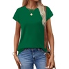 image:imageAlaroo Womens Summer Tops Short Sleeve Shirts Crew Neck Cute Trendy Tunic Blouses S3XLPlain Green