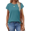 image:imageAlaroo Womens Summer Tops Short Sleeve Shirts Crew Neck Cute Trendy Tunic Blouses S3XLPlain Light Blue