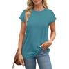 image:imageAlaroo Womens Summer Tops Short Sleeve Shirts Crew Neck Cute Trendy Tunic Blouses S3XLPlain Light Blue