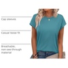 image:imageAlaroo Womens Summer Tops Short Sleeve Shirts Crew Neck Cute Trendy Tunic Blouses S3XLPlain Light Blue