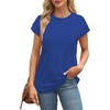 image:imageAlaroo Womens Summer Tops Short Sleeve Shirts Crew Neck Cute Trendy Tunic Blouses S3XLPlain Royal Blue