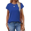 image:imageAlaroo Womens Summer Tops Short Sleeve Shirts Crew Neck Cute Trendy Tunic Blouses S3XLPlain Royal Blue
