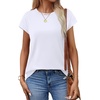 image:imageAlaroo Womens Summer Tops Short Sleeve Shirts Crew Neck Cute Trendy Tunic Blouses S3XLPlain White