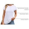 image:imageAlaroo Womens Summer Tops Short Sleeve Shirts Crew Neck Cute Trendy Tunic Blouses S3XLPlain White