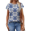 image:imageAlaroo Womens Summer Tops Short Sleeve Shirts Crew Neck Cute Trendy Tunic Blouses S3XLPrint 03