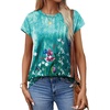 image:imageAlaroo Womens Summer Tops Short Sleeve Shirts Crew Neck Cute Trendy Tunic Blouses S3XLPrint 15