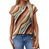 image:imageAlaroo Womens Summer Tops Short Sleeve Shirts Crew Neck Cute Trendy Tunic Blouses S3XLPrint 28