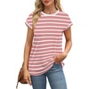 image:imageAlaroo Womens Summer Tops Short Sleeve Shirts Crew Neck Cute Trendy Tunic Blouses S3XLPrint 43