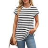 image:imageAlaroo Womens Summer Tops Short Sleeve Shirts Crew Neck Cute Trendy Tunic Blouses S3XLPrint 44