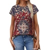 image:imageAlaroo Womens Summer Tops Short Sleeve Shirts Crew Neck Cute Trendy Tunic Blouses S3XLPrint 54