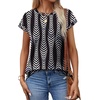 image:imageAlaroo Womens Summer Tops Short Sleeve Shirts Crew Neck Cute Trendy Tunic Blouses S3XLVertical Striped Print 58