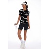 image:imageAlaroo Womens Summer Tops Short Sleeve Shirts Crewneck Basic TeeBlack White Print