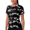 image:imageAlaroo Womens Summer Tops Short Sleeve Shirts Crewneck Basic TeeBlack White Print