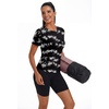 image:imageAlaroo Womens Summer Tops Short Sleeve Shirts Crewneck Basic TeeBlack White Print