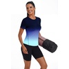 image:imageAlaroo Womens Summer Tops Short Sleeve Shirts Crewneck Basic TeeBlue Gradient