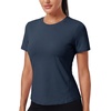 image:imageAlaroo Womens Summer Tops Short Sleeve Shirts Crewneck Basic TeeDark Blue