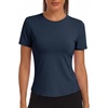 image:imageAlaroo Womens Summer Tops Short Sleeve Shirts Crewneck Basic TeeDark Blue