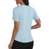 image:imageAlaroo Womens Summer Tops Short Sleeve Shirts Crewneck Basic TeeLight Blue
