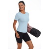 image:imageAlaroo Womens Summer Tops Short Sleeve Shirts Crewneck Basic TeeLight Blue