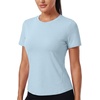 image:imageAlaroo Womens Summer Tops Short Sleeve Shirts Crewneck Basic TeeLight Blue