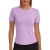 image:imageAlaroo Womens Summer Tops Short Sleeve Shirts Crewneck Basic TeePurple