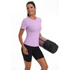 image:imageAlaroo Womens Summer Tops Short Sleeve Shirts Crewneck Basic TeePurple