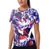 image:imageAlaroo Womens Summer Tops Short Sleeve Shirts Crewneck Basic TeePurple Print