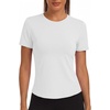 image:imageAlaroo Womens Summer Tops Short Sleeve Shirts Crewneck Basic TeeWhite