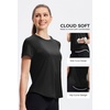 image:imageAlaroo Womens Summer Tops Workout Short Sleeve Crewneck T ShirtsBlack